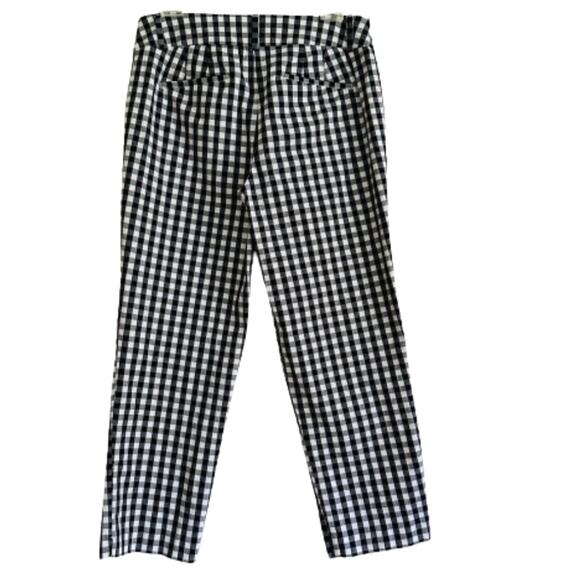 Ann Taylor Factory Ankle Pants Black White Gingham Curvy Fit Summer Pants Size 6 - Picture 5 of 12